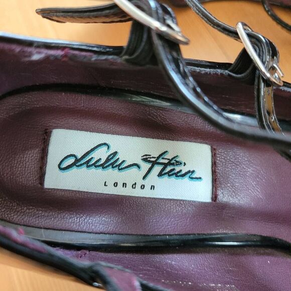 Vintage Lulu Hun London t strap mary jane shiny leather heel coquette retro clas - Picture 8 of 14